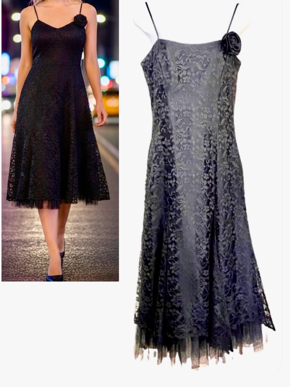Vintage New Leaf by Samir Dress Small Black Cocktail Evening Party Tulle Y2K